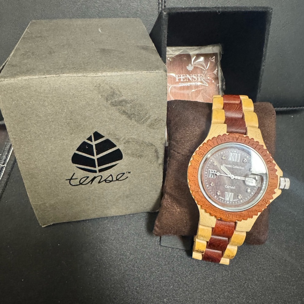 Tense Natural Two-Tone Sports Wood Men's Watch-G4100MS